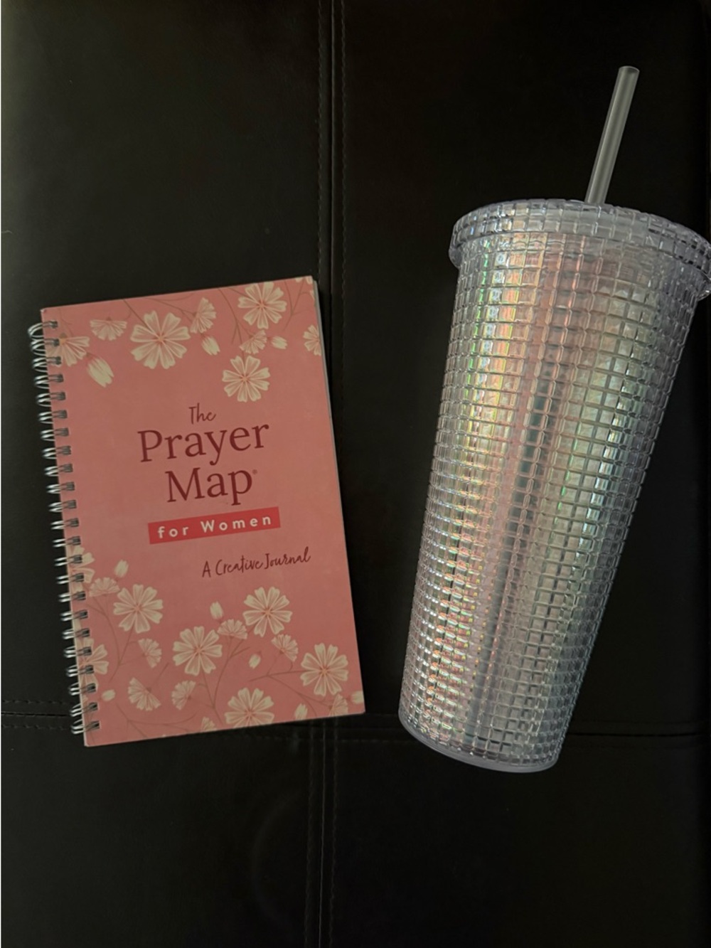 Prayer Journal and Textured Tumbler with Straw bundle